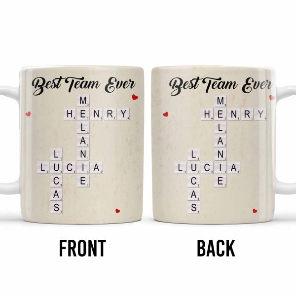 Best Team Ever Scrabble Tiles Heart Design - Personalized Custom Coffee Mug - COL099_MG Best Team Ever Scrabble Tiles Heart Design - Personalized Custom Coffee Mug - COL099_MG