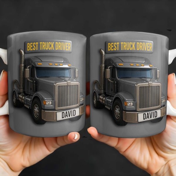 Best Truck Driver, Featuring A Classic Truck - Personalized Custom Coffee Mug - FAM335_MG Best Truck Driver, Featuring A Classic Truck - Personalized Custom Coffee Mug - FAM335_MG