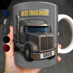 Best Truck Driver, Featuring A Classic Truck - Personalized Custom Coffee Mug - FAM335_MG