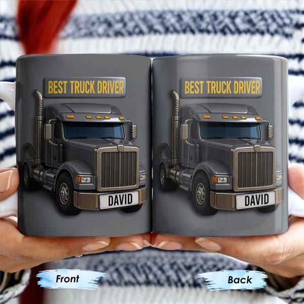 Best Truck Driver, Featuring A Classic Truck - Personalized Custom Coffee Mug - FAM335_MG Best Truck Driver, Featuring A Classic Truck - Personalized Custom Coffee Mug - FAM335_MG