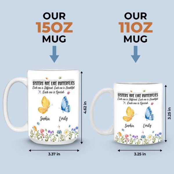 Bestie Are Like Butterflies - Bestie Personalized Custom 3D Inflated Effect Printed Mug - Christmas Gift For Best Friends, BFF, Sisters Bestie Are Like Butterflies - Bestie Personalized Custom 3D Inflated Effect Printed Mug - Christmas Gift For Best Friends, BFF, Sisters