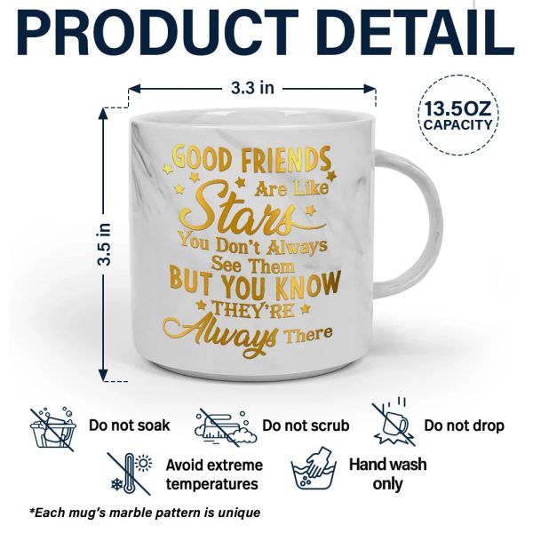 Bestie Good Friends Are Like Stars - Personalized Marble Mug Bestie Good Friends Are Like Stars - Personalized Marble Mug
