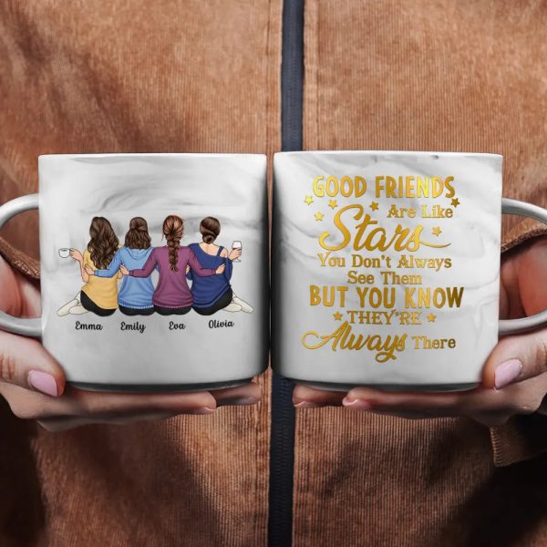 Bestie Good Friends Are Like Stars - Personalized Marble Mug Bestie Good Friends Are Like Stars - Personalized Marble Mug