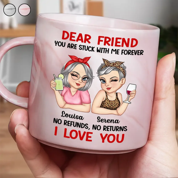 Bestie You Are Stuck With Me Forever - Personalized Marble Mug Bestie You Are Stuck With Me Forever - Personalized Marble Mug