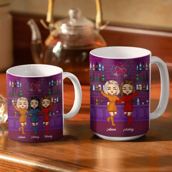 Besties Bonding Over Alcohol - Personalized Custom White Edge-to-Edge Mug Besties Bonding Over Alcohol - Personalized Custom White Edge-to-Edge Mug