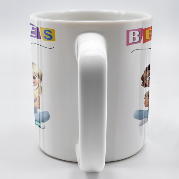 Besties Forever, Cartoon Characters - Personalized Custom Coffee Mug - BST164_MG Besties Forever, Cartoon Characters - Personalized Custom Coffee Mug - BST164_MG