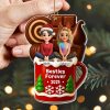 Besties Forever Christmas Mug With Trees And Snowflakes - Personalized Custom Acrylic Ornament, Christmas Gift - BST442_ACO Besties Forever Christmas Mug With Trees And Snowflakes - Personalized Custom Acrylic Ornament, Christmas Gift - BST442_ACO