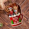 Besties Forever Christmas Mug With Trees And Snowflakes - Personalized Custom Acrylic Ornament, Christmas Gift - BST442_ACO Besties Forever Christmas Mug With Trees And Snowflakes - Personalized Custom Acrylic Ornament, Christmas Gift - BST442_ACO