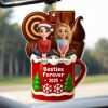 Besties Forever Christmas Mug With Trees And Snowflakes - Personalized Custom Acrylic Ornament, Christmas Gift - BST442_ACO Besties Forever Christmas Mug With Trees And Snowflakes - Personalized Custom Acrylic Ornament, Christmas Gift - BST442_ACO