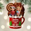 Besties Forever Christmas Mug With Trees And Snowflakes - Personalized Custom Acrylic Ornament, Christmas Gift - BST442_ACO Besties Forever Christmas Mug With Trees And Snowflakes - Personalized Custom Acrylic Ornament, Christmas Gift - BST442_ACO