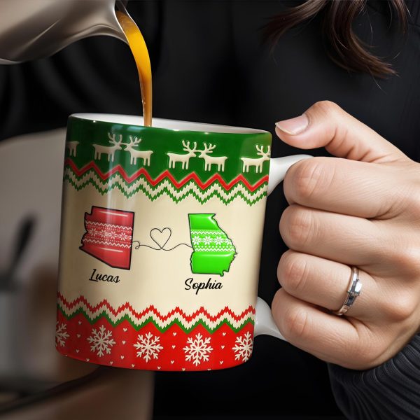 Besties Forever Christmas Sweater Design - Personalized Custom Coffee Mug - BST421_MG Besties Forever Christmas Sweater Design - Personalized Custom Coffee Mug - BST421_MG