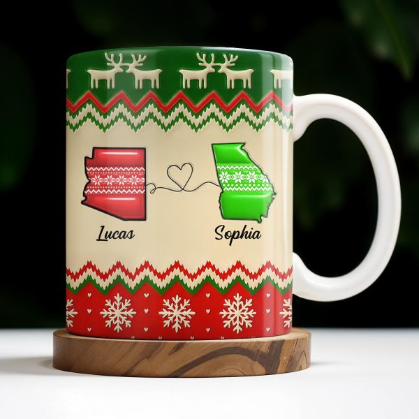 Besties Forever Christmas Sweater Design - Personalized Custom Coffee Mug - BST421_MG Besties Forever Christmas Sweater Design - Personalized Custom Coffee Mug - BST421_MG
