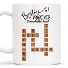 Besties Forever Connected By Heart Mug With Heart And Scrabble Tiles - Personalized Custom Coffee Mug - BST127_MG Besties Forever Connected By Heart Mug With Heart And Scrabble Tiles - Personalized Custom Coffee Mug - BST127_MG