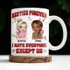 Besties Forever, I Hate Everyone Except Us, Ice Cream And Rose - Personalized Custom Coffee Mug - BST490_MG