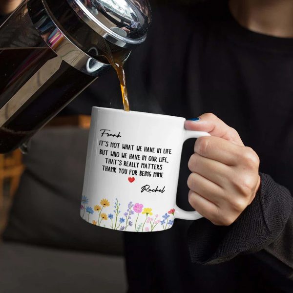Besties Friendship Thank You For Being In Mine - Personalized White Edge-to-Edge Mug Besties Friendship Thank You For Being In Mine - Personalized White Edge-to-Edge Mug