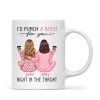 Besties In Pink Pajamas, I'd Punch A Bitch For You Personalized Mug, Funny Christmas, New Year Gift, Galentine's Day Gift For Best Friends Besties In Pink Pajamas, I'd Punch A Bitch For You Personalized Mug, Funny Christmas, New Year Gift, Galentine's Day Gift For Best Friends