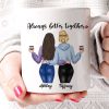 Besties Modern Girls Back View Standing Personalized Mug Besties Modern Girls Back View Standing Personalized Mug