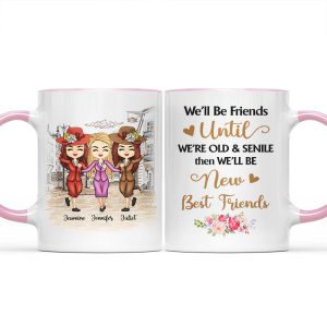 Besties Old Besties Old And Senile - Gift For Best Friends - Personalized Custom Accent Mug