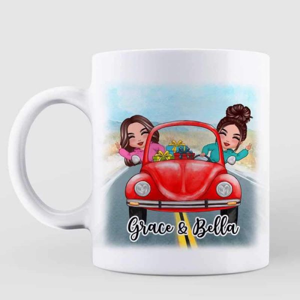 Besties On Car Best Friend Best Friend Gift Personalized Mug