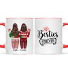 Besties Sisters Forever Christmas Besties Standing Back View Personalized Mug Besties Sisters Forever Christmas Besties Standing Back View Personalized Mug