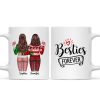 Besties Sisters Forever Christmas Besties Standing Back View Personalized Mug Besties Sisters Forever Christmas Besties Standing Back View Personalized Mug