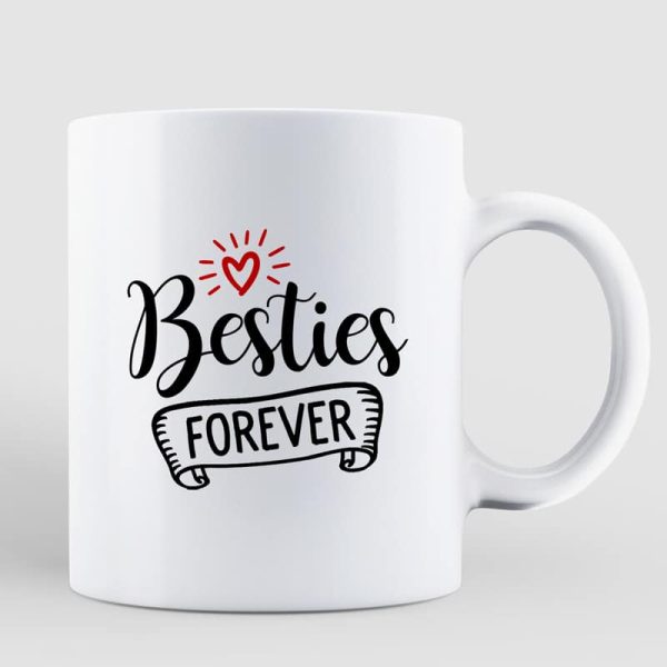 Besties Sisters Forever Christmas Besties Standing Back View Personalized Mug Besties Sisters Forever Christmas Besties Standing Back View Personalized Mug