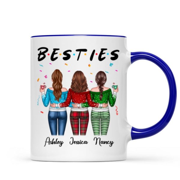Besties Sisters Friends Back View Christmas Personalized Mug Besties Sisters Friends Back View Christmas Personalized Mug