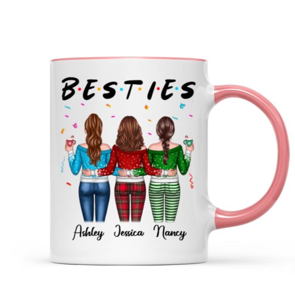 Besties Sisters Friends Back View Christmas Personalized Mug Besties Sisters Friends Back View Christmas Personalized Mug