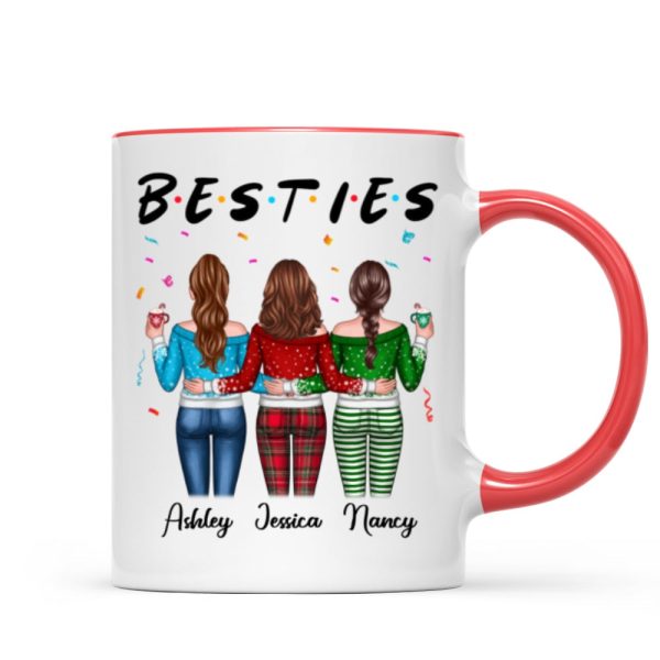 Besties Sisters Friends Back View Christmas Personalized Mug Besties Sisters Friends Back View Christmas Personalized Mug