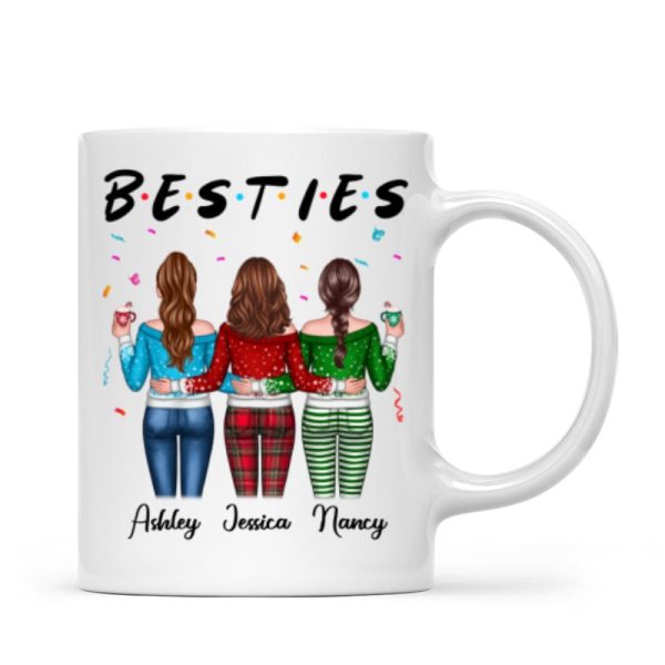 Besties Sisters Friends Back View Christmas Personalized Mug Besties Sisters Friends Back View Christmas Personalized Mug