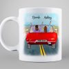 Besties Sitting In Car On Road Personalized Mug Besties Sitting In Car On Road Personalized Mug