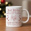 Besties White Ceramic Mug Personalized with Funny Quote, Cute Wine Glass Art, Perfect Unique Gift for Friends and Coworkers