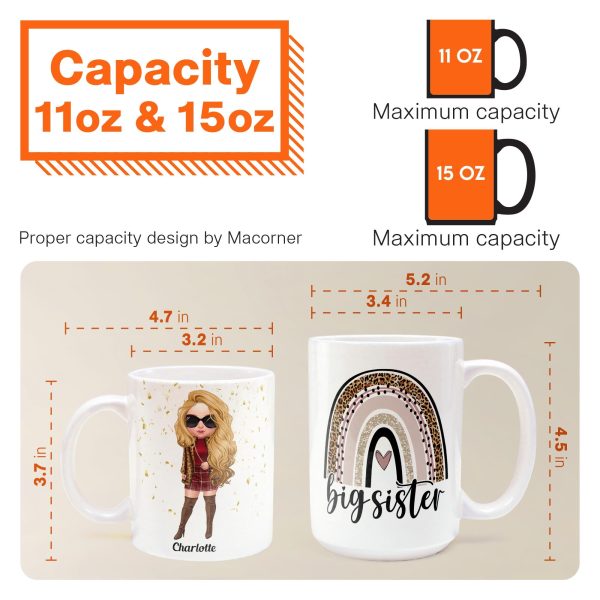 Big Sister - Personalized Mug - Birthday Gift For Sisters - Fashion Girls Big Sister - Personalized Mug - Birthday Gift For Sisters - Fashion Girls