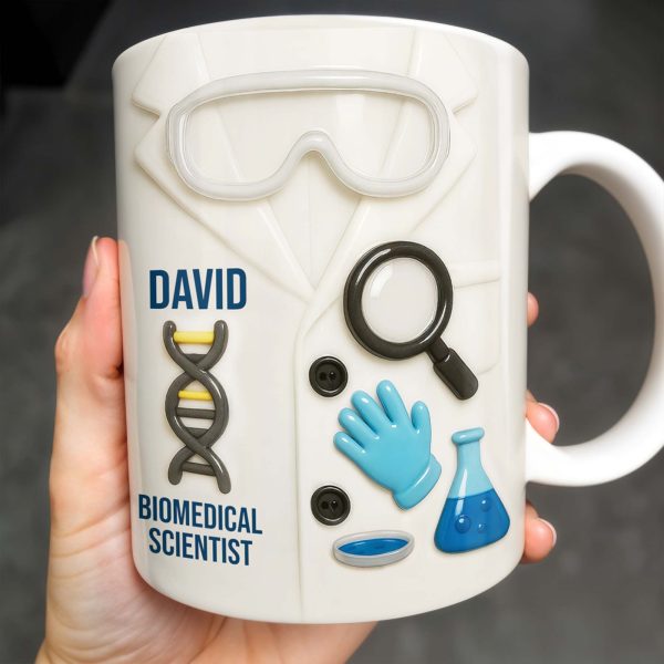 Biomedical Scientist, Magnifying Glass And Lab Essentials - Personalized Custom Coffee Mug - DOC048_MG Biomedical Scientist, Magnifying Glass And Lab Essentials - Personalized Custom Coffee Mug - DOC048_MG