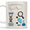 Biomedical Scientist, Magnifying Glass And Lab Essentials - Personalized Custom Coffee Mug - DOC048_MG Biomedical Scientist, Magnifying Glass And Lab Essentials - Personalized Custom Coffee Mug - DOC048_MG