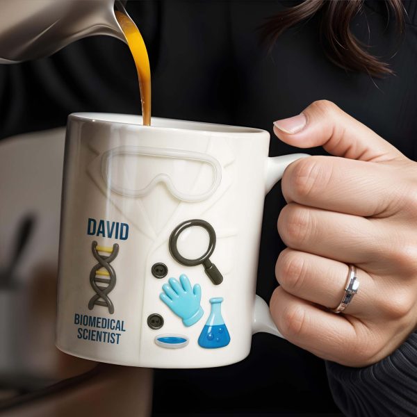 Biomedical Scientist, Magnifying Glass And Lab Essentials - Personalized Custom Coffee Mug - DOC048_MG Biomedical Scientist, Magnifying Glass And Lab Essentials - Personalized Custom Coffee Mug - DOC048_MG