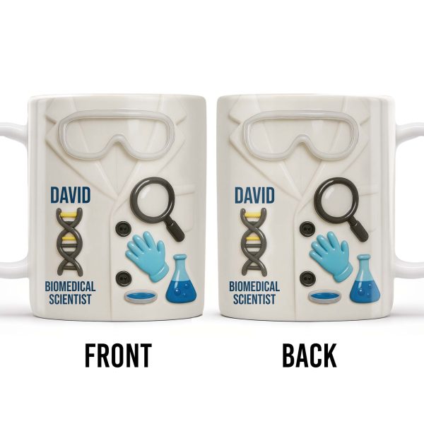Biomedical Scientist, Magnifying Glass And Lab Essentials - Personalized Custom Coffee Mug - DOC048_MG Biomedical Scientist, Magnifying Glass And Lab Essentials - Personalized Custom Coffee Mug - DOC048_MG