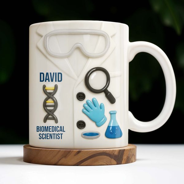 Biomedical Scientist, Magnifying Glass And Lab Essentials - Personalized Custom Coffee Mug - DOC048_MG Biomedical Scientist, Magnifying Glass And Lab Essentials - Personalized Custom Coffee Mug - DOC048_MG
