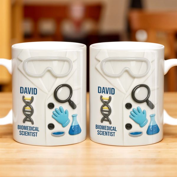 Biomedical Scientist, Magnifying Glass And Lab Essentials - Personalized Custom Coffee Mug - DOC048_MG Biomedical Scientist, Magnifying Glass And Lab Essentials - Personalized Custom Coffee Mug - DOC048_MG