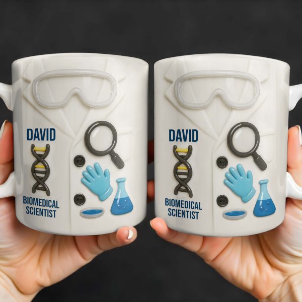 Biomedical Scientist, Magnifying Glass And Lab Essentials - Personalized Custom Coffee Mug - DOC048_MG Biomedical Scientist, Magnifying Glass And Lab Essentials - Personalized Custom Coffee Mug - DOC048_MG