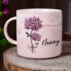 Birth Flowers Mom Grandma Nana - Personalized Marble Mug Birth Flowers Mom Grandma Nana - Personalized Marble Mug
