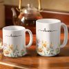 Birth Month Flower Watercolor Blooming In Love - Personalized White Edge-to-Edge Mug Birth Month Flower Watercolor Blooming In Love - Personalized White Edge-to-Edge Mug