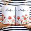 Birth Month Flower Watercolor Blooming In Love - Personalized White Edge-to-Edge Mug Birth Month Flower Watercolor Blooming In Love - Personalized White Edge-to-Edge Mug