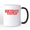 Birthday Things Retro Personalized Mug, Horror Bday Gift with Custom Name Birthday Things Retro Personalized Mug, Horror Bday Gift with Custom Name