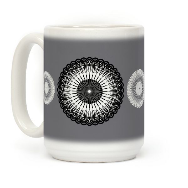 Black and White Flower Mandala Coffee Mug Black and White Flower Mandala Coffee Mug