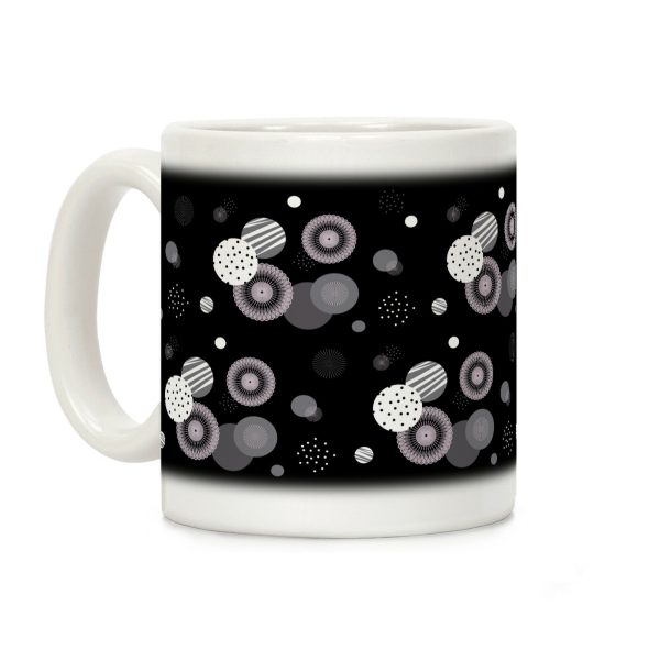 Black and White Radials and Circles Pattern Coffee Mug Black and White Radials and Circles Pattern Coffee Mug