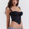 Black Back Tie-Up Corset Strap Top Black Back Tie-Up Corset Strap Top