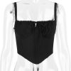 Black Back Tie-Up Corset Strap Top Black Back Tie-Up Corset Strap Top