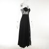 Black Bustier Slit Midi Dress Black Bustier Slit Midi Dress