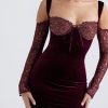 Black Cherry Velvet Lace Long Sleeve Maxi Dress Black Cherry Velvet Lace Long Sleeve Maxi Dress